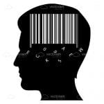 Man’s mind with barcode
